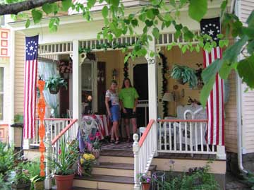 Mary Kay and Barb on porch